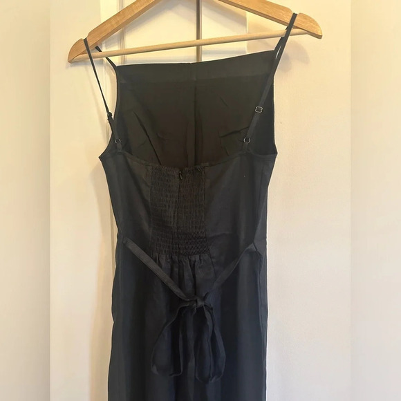 NWT Reformation Ciara Linen Sleeveless Jumpsuit Relaxed Leg Black | size 0 - Picture 9 of 13